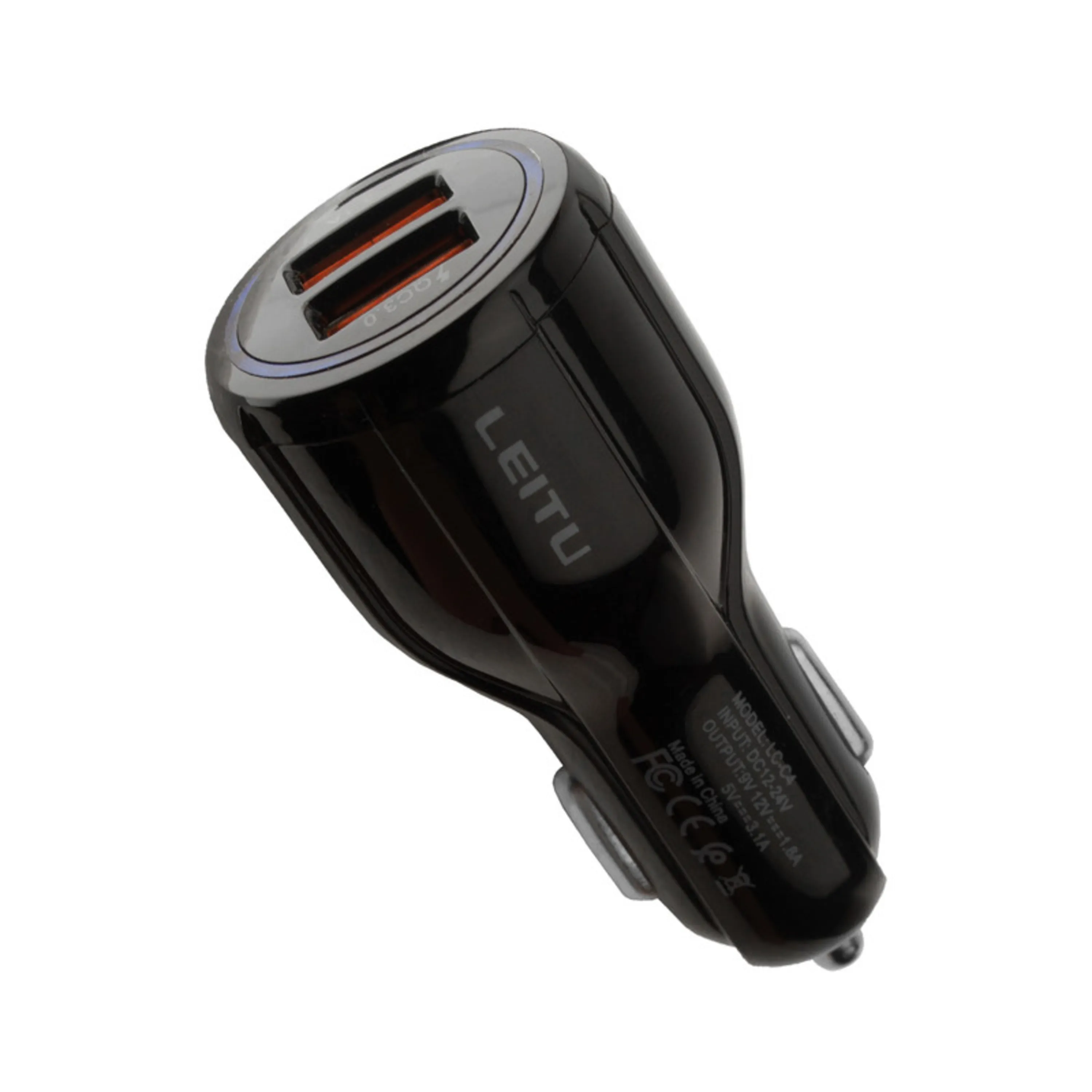 شارژر فندکی دو پورت لیتو LC-C4 با کابل LIGHTENING شارژر فندکی دو پورت لیتو LC-C4 با کابل LIGHTENING